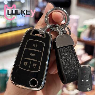 TPU Key Fob Cover For Chevy Chevrolet 2010-2019 Impala Camaro Cruze Equinox Malibu 4 Buttons Halloween Accessories Teachers Day Christmas Gift Ideas Bag Accessories Lanyards With Id Holder Car Accessories Bag Charms