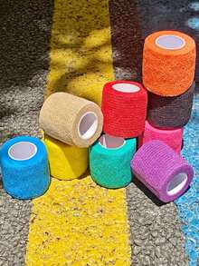 3 Rolls Self-Adhesive Elastic Bandage - Elastic Sports Tape, Available In Multiple Colors And Sizes, Suitable For Wrist, Ankle, Finger And Toe Support, Ideal Fitness Accessory For Sports And Outdoor Activities, Can Be Used With Nude Sports Tape And Medical Gauze For Secure Fixation And Injury Prevention.