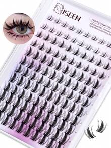 120 piezas Kit de extensión de pestañas estilo de dibujos animados C-Curl, banda súper suave y delgada, cómodo uso durante todo el día, fácil de recortar y aplicar, adecuado para maquillaje diario, fiestas o citas. Kit de extensión de pestañas DIY, pestañas individuales de 8-18 mm, incluye pegamento para pestañas, sellador y pinzas, para uso personal (8-18 mm, Set)