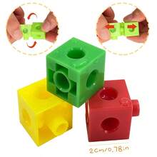 Multicolor Transforming Cube Puzzle (Random Colors); Develops Logical Thinking And Fine Motor Skills; Montessori Math Teaching Aid; Block-Style Puzzle; Early Childhood Math Educational Tool; Parent-Child Game; Room Decor. - Multicolor - View 3