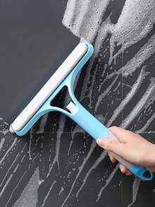 3-In-1 Multi-Functional Glass Cleaning Tool With Sprinkler, Polypropylene (PP) Plastic, Handheld Window, Tile, Windshield, Mirror Cleaning Tool, For Bathroom, Kitchen, Living Room, Bedroom, Toilet - Efficient Mirror And Window Scraper