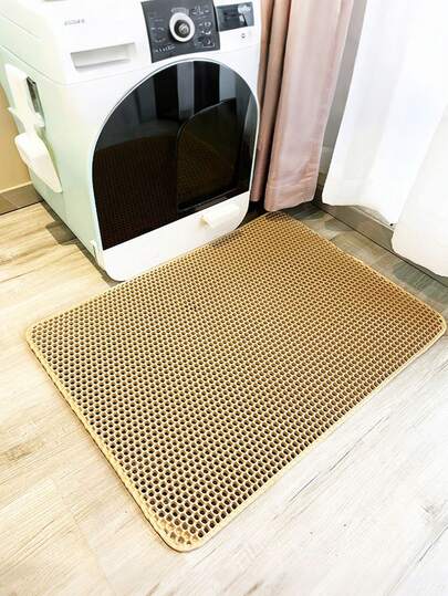 1pc EVA Cat Litter Mat, Double Layer One-Piece Single Opening, Washable Litter Trapping Mat For Indoor Cat Home Use