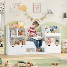 Toy Storage Cabinet, Toy Storage Rack, Montessori Children's Bookcase, Children's Toy And Bookcase, Children's Toy Storage Rack, Montessori Bookcase, Children's Bookcase, Children's Bookshelf, Toy Storage Rack - White - View 7