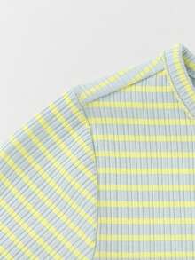 Balabala Girls' Pajama Set 2025 Autumn - Anti-Bacterial Striped Sleepwear