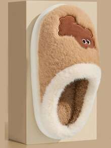 Pantuflas de felpa gruesa para adolescentes, niños y niñas, otoño/invierno, 2025 Nuevo fondo grueso cálido y antideslizante para el hogar