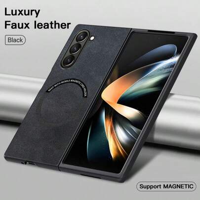 Ốp lưng điện thoại bằng da PU sang trọng tương thích với iPhone, Galaxy Z FOLD6/Z FLIP6/Z FOLD5/Z FLIP5/Z FOLD4/Z FLIP4, Hỗ trợ giá đỡ trên ô tô, Một số mẫu hỗ trợ NAM CHÂM, Bảo vệ, Chất lượng cao, Lá phong