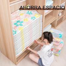 CASAMIEL Bolsas de Vacío de 15 Piezas con 1 Bomba Electrica, Bolsas de Almacenamiento al Vacío Reutilizables que Ahorran Espacio, Gran Capacidad para Almacenamiento de Ropa, Almohada de Edredón - Flor - Ver 3