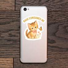 1 miếng dán hình mèo con giận dữ buồn cười Rage Consumes Me, miếng dán vinyl hài hước về sức khỏe tâm thần, quà tặng động vật dễ thương, miếng dán ốp lưng điện thoại hình chai nước máy tính xách tay châm biếm, phụ kiện hoàn hảo cho mọi người muốn thể hiện sự hài hước và thái độ hỗn loạn của mình trước những thử thách của cuộc sống - Nhiều màu - Xem 6