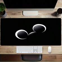 1pcs Mouse Pad Computer Keyboard Pad Desk Mat Natural Rubber Non-Slip Office Mouse Pad Desk Accessories,Modern Minimalist Black & White Iconic Mouse Ear Silhouette Gaming Mouse Pad - Smooth Precision Tracking Surface, Anti-Slip Rubber Base, Durable Stitched Edges, Waterproof & Easy Clean Design - Ideal For Office Workstation, PC Gaming Setup, Home Desk, Laptop Accessory - Perfect Aesthetic Gift For Students, Professionals, Gamers, Colleagues & Friends.For Work, Games, Office, Home