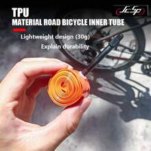 28g Ultra-leichter Fahrrad-Schlauch, TPU-Material, leichter Fahrrad-Schlauch mit französischem Ventil, geeignet für Rennrad, kompatibel mit Felge, Scheibenbremse, Reifen