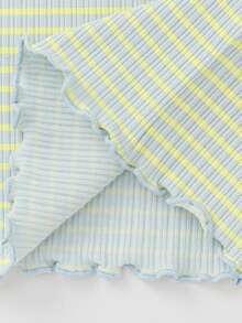 Balabala Girls' Pajama Set 2025 Autumn - Anti-Bacterial Striped Sleepwear