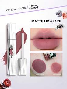 Little Ondine Matte Lip Gloss 03, Smooth & Glossy, Long-Lasting Color, True-To-Color, Magnetic Petal Cap Design, Great Gift, 2.4g/0.08oz - MATTE LIP GLAZE 03 - View 2