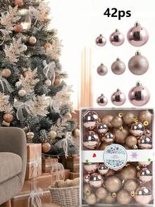 42 Stücke Weihnachtsparty dekorative Kugeln, Weihnachtskugeln zum Aufhängen, Weihnachtsschmuck, Plastikkugeln, Hängedekokugeln, Weihnachtsdekoration, geeignet für Weihnachtsbaum Szene Dekoration, Heimdekoration, Outdoor-Dekoration, Feiertagsparty Dekoration, Weihnachtsparty Zubehör, weihnachtliche festliche Hängeornamente, Event Party Geschenke, Weihnachtskugel Geschenkset, Frohes Neues Jahr, Geschenk für Freunde und Familie Raumdekoration Winterweihnachtsdekoration Weihnachtsgeschenke Weihnachtsdekoration - Verschiedenfarbig - Übersicht 12