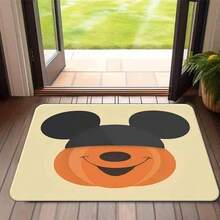 1pc Piece Printed Entrance Doormat,1pc Funny Halloween Welcome Doormat Non-Slip Mat Smiling Pumpkin Mouse Ear Design Festive Fall Autumn Home Decor Indoor Outdoor Entrance Kitchen Bathroom Floor Rugs Mats Gift Foldable Easy Cleaning Absorbent Anti-Slip Decorative Floor Rug, Bathroom Mat, Corridor Carpet - Mixed Colors - View 3