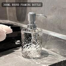 Foaming Soap Dispenser, 12oz350ml Plastic Hand Pump Foam Soap Dispenser, Elegant Acrylic Transparent Bottle With Wave Texture Bathroom Vanity Tops And Kitchen Transparent