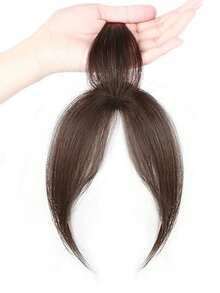 Handmade Invisible Hairline Bangs Hair Topper, Fluffy Natural Elegant Hairstyle Bangs Hair Clip, Covers White Hair, Claw Clips, Hair Accessories, Hair Extension, Hair Piece, Head Accessories - Multicolor - View 5