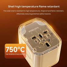 PHILIPS SPS1001A/93 通用旅行适配器，支持 200 多个国家/地区，升级 USB-C 快速充电，小巧两用 - 英規插(220-240V) - 查看 9