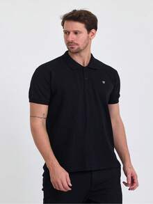 Men's 2-Pack Basic Loose Polo Neck T-Shirt - Black - View 3