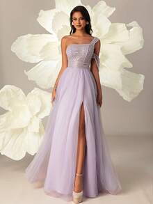 VIPGIRL Purple Elegant High-End Evening Gown - Purple - View 1