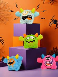 Halloween Dog Toys Monster Design Funny 3 IN 1 Interactive Pet Toys, Puppy Teething Toys Dogs Birthday Gifts, Durable Dog Balls For Small Medium Large Dogs
