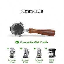 51毫米无底三嘴式手柄，不锈钢材质，适用于Dedica EC680、EC685和EUPA咖啡机，包含不锈钢双份咖啡粉篮 - 彩色 - 查看 5