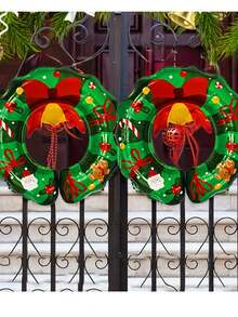 2 pièces/set Guirlande de ballons de cloche de Noël plus ballons de canne en bonbon, convient pour la décoration de Noël, la fête de Noël, l'hiver, la veille de Noël, la fête, la décoration intérieure et extérieure de la maison, laissez-le illuminer votre pièce