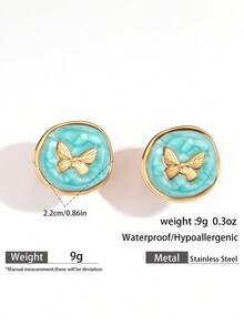 Pendientes de aro de acero inoxidable 316L MYYA para mujeres, de lujo, con baño de oro amarillo de 18K, sin níquel, plomo ni cadmio, resistentes al agua