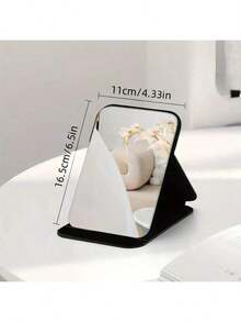 Przenośne, składane lusterko kosmetyczne ze sztucznej skóry z powierzchnią ze szkła HD – idealne do akademika, na podróż i jako prezent kosmetyczny