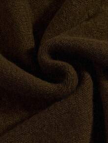 Suéter de punto casual de cuello redondo de unicolor para mujer