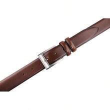 Genuine Leather Dress Belts For Men - Mens Belt For Suits, Jeans, Uniform With Single Prong Buckle - 1233 干邑 - 查看 10