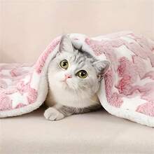 1 pieza Esterilla para mascotas, colchón para perros, manta suave para mascotas con forro polar doble faz, manta cálida para dormir para perros y gatos pequeños, medianos y grandes - Rosa Pálido - Ver 6