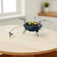 1 pieza Cabezal quemador de cobre de alta potencia para exterior, estufa de fuego feroz de 5 núcleos, estufa de gas de alta altitud de gas licuado de butano, estufa de gas portátil de camping de alta potencia (sin encendedor)