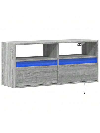 VidaXL TV Wand Unit LED Lighting 100x31x45 Cm Grijs Sonoma view 3