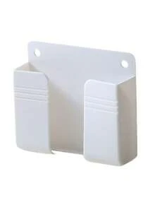 Wall-Mounted Phone Charging Box Holder, Adhesive Remote Control Holder Base, No Drilling Required Wall Storage Rack