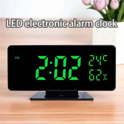 Generic USB Digital Alarm Clock Date Display Bedroom Home Decor Decorative LED Green