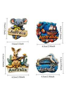 1 szt. australijski magnes na lodówkę z żywicy 3D, przedstawiający zwierzę, Londyn, Wielka Brytania, Wenecja, Wieża Eiffla, Francja, Czechy, USA, piramidy w Egipcie, Doha, Katar, Austria, Gruzja, Węgry, pamiątka z podróży do Krakowa, magnes na lodówkę, dekoracja domu, prezent świąteczny - Wielokolorowe - Zobacz 5