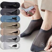 ¡Recomendado 7 pares de calcetines invisibles ultra cómodos para hombres de NCDATE - Ligeros, transpirables, de malla, suaves y elásticos - Lavables a máquina, colores sólidos para oficina, uso casual y al aire libre - Regalo perfecto para hombres, familia y amigos, calcetines lindos, calcetines de oficina, diseño de calcetines elegante, calcetines de tela suave! - Siete pares negros - Ver 3