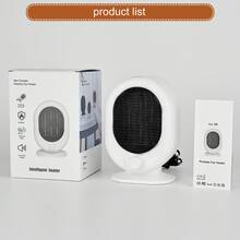 1200W Ceramic Heater, Quiet Desktop Electric Space Heater, Portable Heating Device For Bedroom, Living Room, Office, 110-240V US Plug, No Energy Efficiency Rating, Anti-Tipping Protection