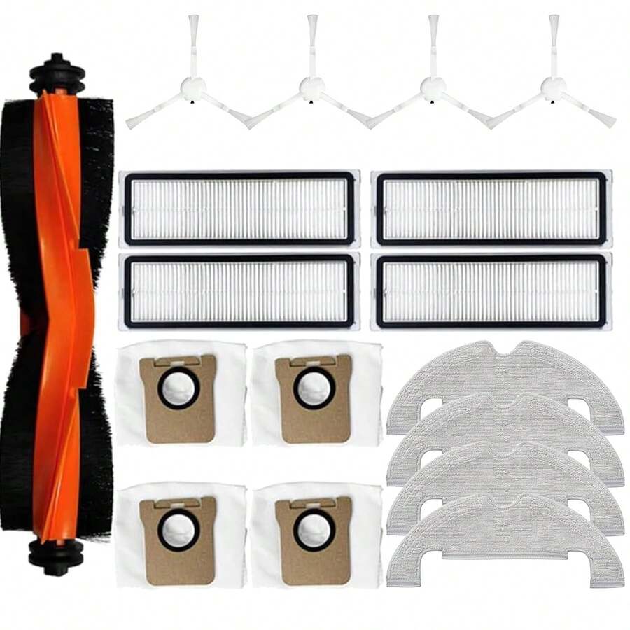 Replacement Parts For Xiaomi Robot Vacuum X10, Including Main Unit, Side Brushes, HEPA Filter, Mop Pad, And Dust Bag - Multicolor - View 1