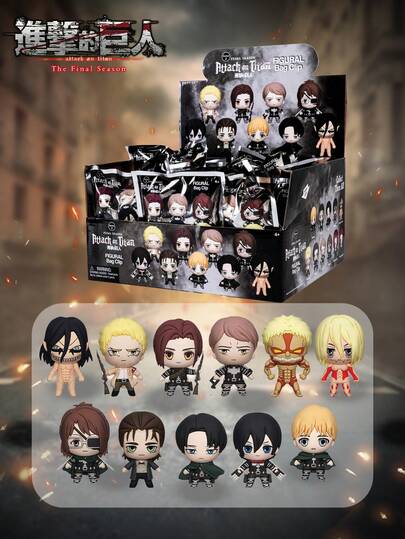 Crunchyroll 1/3/24 piezas Ataque a los Titanes Bolsa Ciega Misterio, Llavero Oficial Autorizado de Personaje de Anime 3D Coleccionable, Aleatorio (Armin, Eren, Jean, Connie, Levi, Erwin, Reiner, Bertholdt, Annie, Porco), Adecuado para Bolsos, Coches, Carteras, Cosplay, Fiestas, Regalos de Navidad, Rellenos de Calcetines, Diseño Duradero y Resistente al Agua