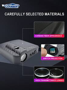 GLANBERT 2 piezas Luces LED de bienvenida con patrón de fibra de carbono, luces de proyección de logotipo inalámbricas, luces de cortesía decorativas con sensor automático compatibles con BMW, Audi, Opel, Mercedes-Benz, etc.