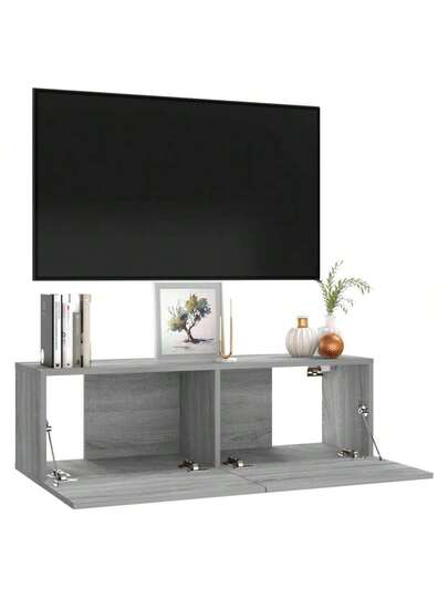 VidaXL TV Wand Unit 100x30x30 Cm Processed Wood Grijs Sonoma Oak view 4