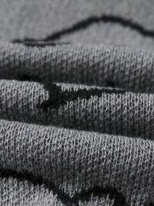 1 Áo len cổ tròn in hình mèo cho bé trai tuổi teen, áo chui đầu dài tay dáng rộng trễ vai, họa tiết khối màu xám đậm Academia Friends, áo len họa tiết, áo len họa tiết nam - Xám - Xem 8