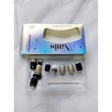24 Pcs Fall Thanksgiving Orange Press On Nails Short Square - ZWENJIE Cute Glitter Fake Nails Press Ons Nail Art Tips With Autumn Leaves Lattice Design Full Cover Acrylic False Nails Glue On Nails Kit - 款式 J01 - 查看 6
