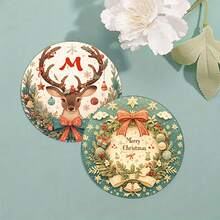 6 buc/set sau 420 buc/70 seturi suporturi pentru băuturi cu imprimeu de reni și clopoței de Crăciun, suporturi rotunde absorbante din cauciuc, cu fund moale din cauciuc gros de 10 cm/2 mm, suport din cauciuc moale, suporturi decorative, potrivite pentru căni, decor pentru masă de bucătărie, decor pentru bucătărie, decor pentru masă