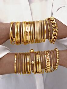 5-17 piezas Conjunto de brazaletes vintage minimalistas de moneda antigua, geometría exagerada y brazalete ancho. Brazaletes apilables minimalistas de alta gama personalizados, adecuados para mujeres, hombres, parejas, mejores amigos, vacaciones, fiestas, cumpleaños, festivales de música y uso diario.