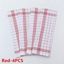 1/2/4/8/12 Stück Geschirrtücher, 4 Farben Küchentücher. Gittermuster Küchentücher. Gestreifte und karierte Küchentücher. Blau kariert, rot kariert, schwarz kariert, für Küche und Esszimmer, Küchenzubehör