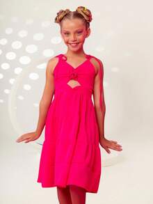 Young Girls Dresses - Hot Pink - View 5