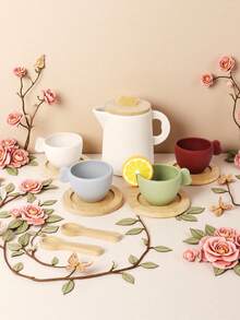 Children's Tea Sets And Kitchen Accessories, Suitable For Children Aged 3, 4, 5 And Above, Plastic Pretend Role-Playing Kitchen Toys, Tea Cups, Game Plates, Tableware Sets, Children's Gifts, Baby Coffee Machine Toys, Wooden Products, Coffee Machine Kitchen Set Models, Children's Game Simulation, Coffee Cake Pretend Toys - Bộ ấm trà - Xem 4