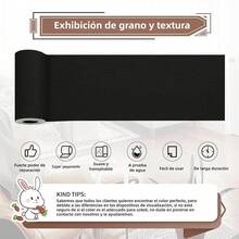 Parche de Reparación/Piel Autoadhesivo - Kit Vinílico 3M +, Ideal para Muebles/Sofás/Asientos de Coche, Reparación Invisible de Arañazos/Roturas 10x160cm (Marrón) - Negro - Ver 10